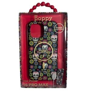 Xo Poppy iPhone 16 Pro Max Case Sugar Skull MagSafe Compatible Charging